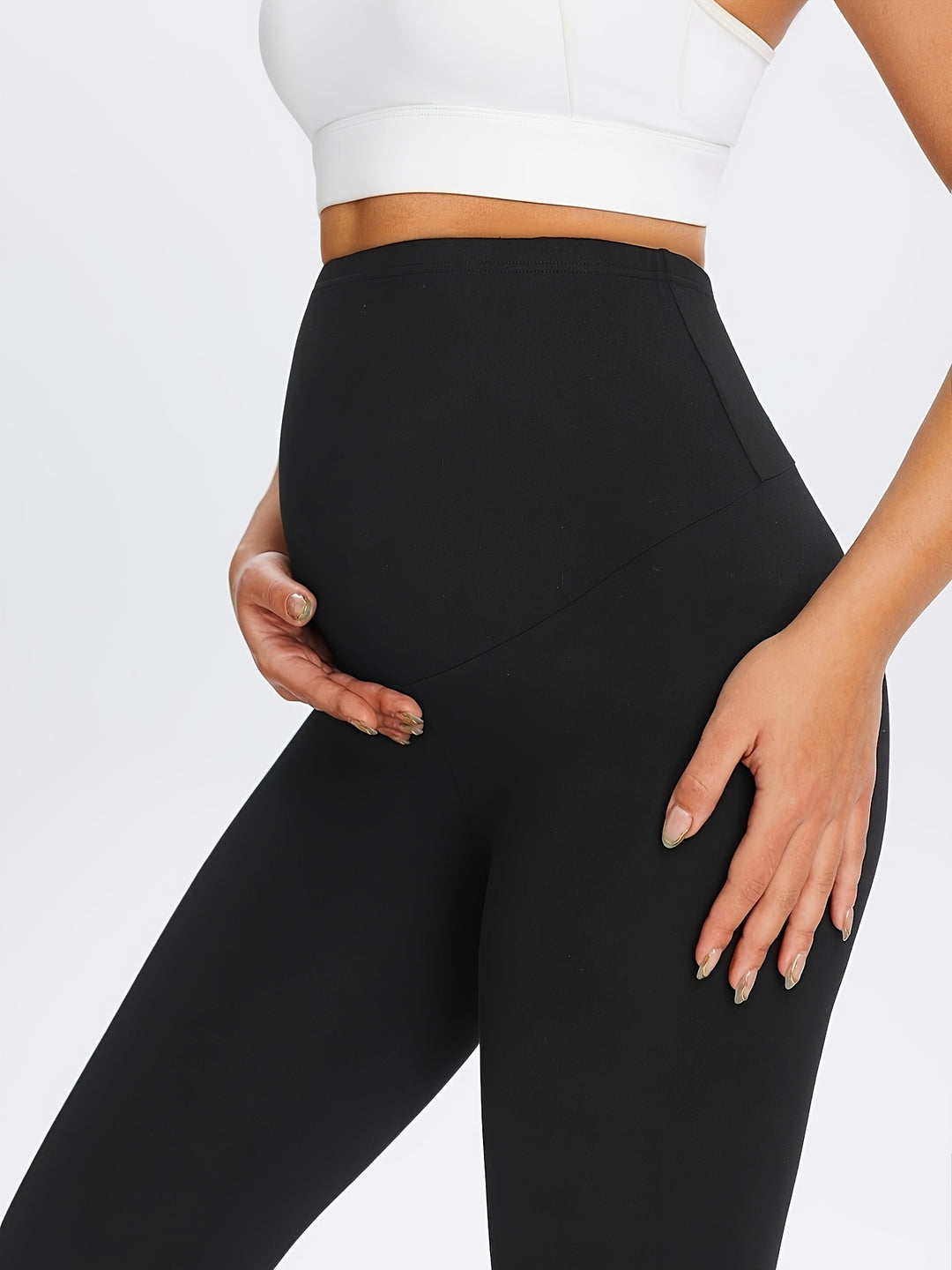 Janet | Women's Gray Knit Flare Casual Maternity Pants