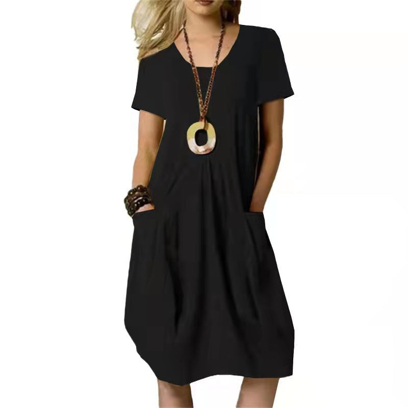 Sioned | Women Scoop Neck Pocket Tunic Dress