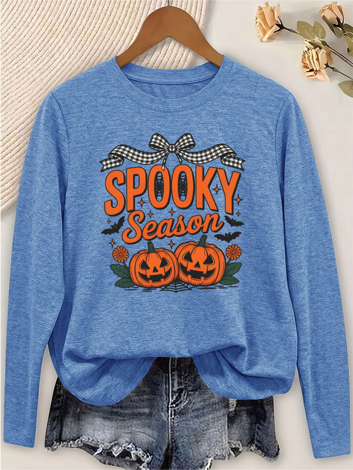 Marlowe | Women's Halloween Sweater Pumpkin Bat Print