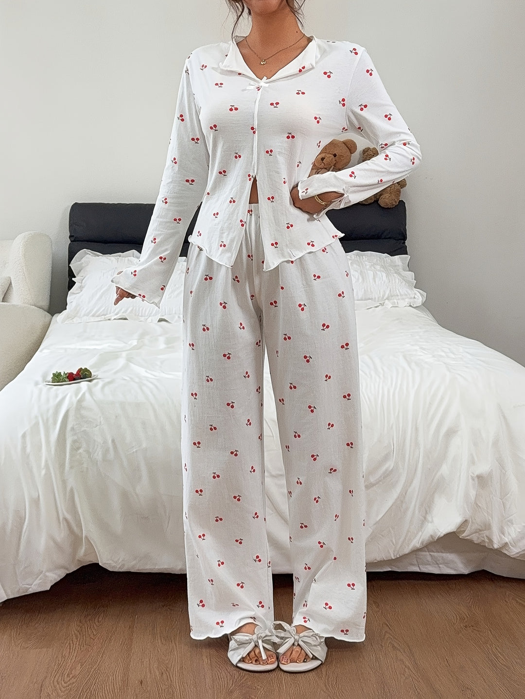 Jimena | Women's Cotton Button Front Casual Pajama Set