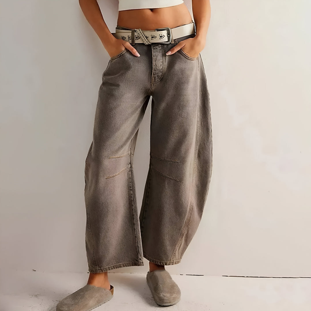 Stylish Denim Wide Leg Jeans for Women with Relaxed Fit Plus Size Flowy Casual Style
