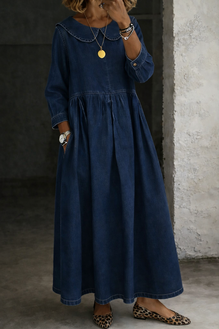 Shoshana | Women Peter Pan Collar Denim Dress