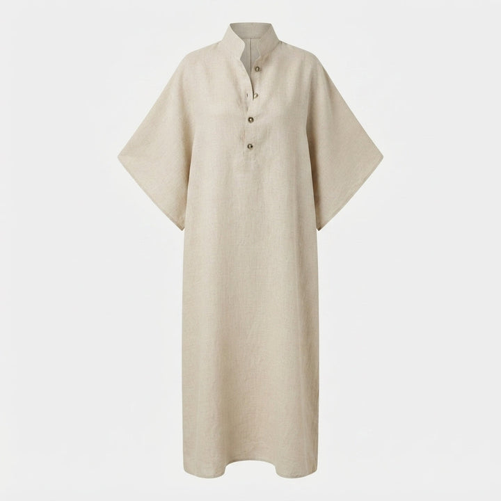 Ysolde | Women Mandarin Batwing Linen Maxi Dress