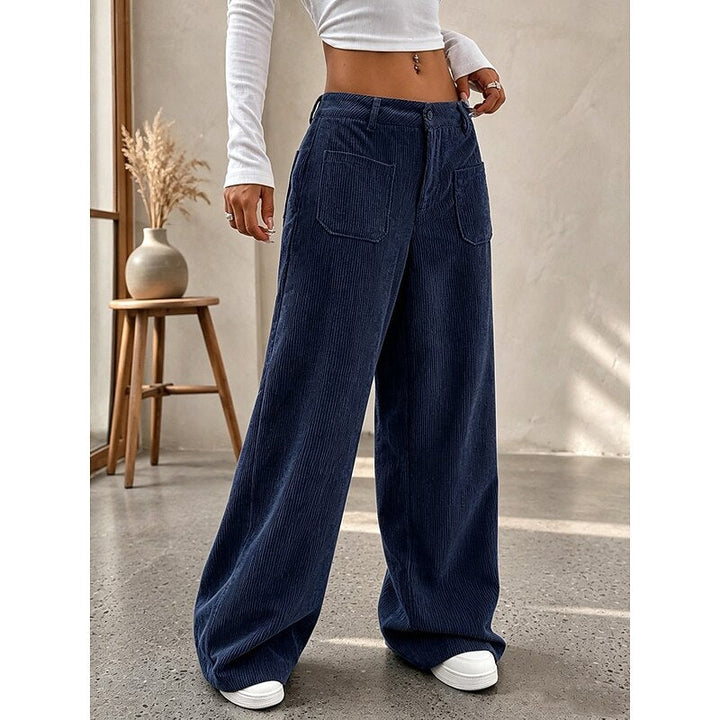 Gunhilda | Women Patch Pocket Corduroy Flowy Pants