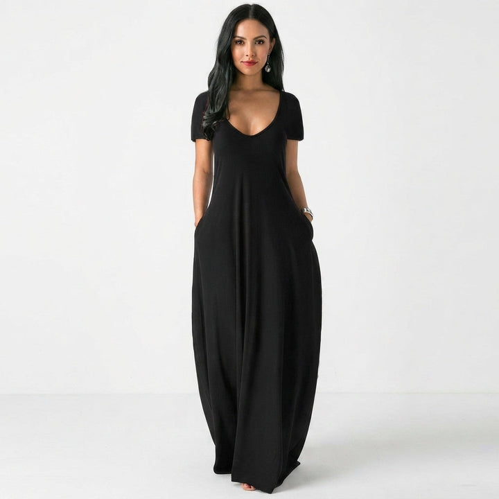 Hilda | Women V Neck Pocket Maxi Dress