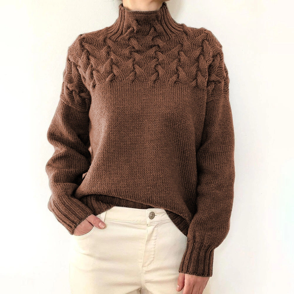 Aelfwynn | Women Cable Turtleneck Sweater