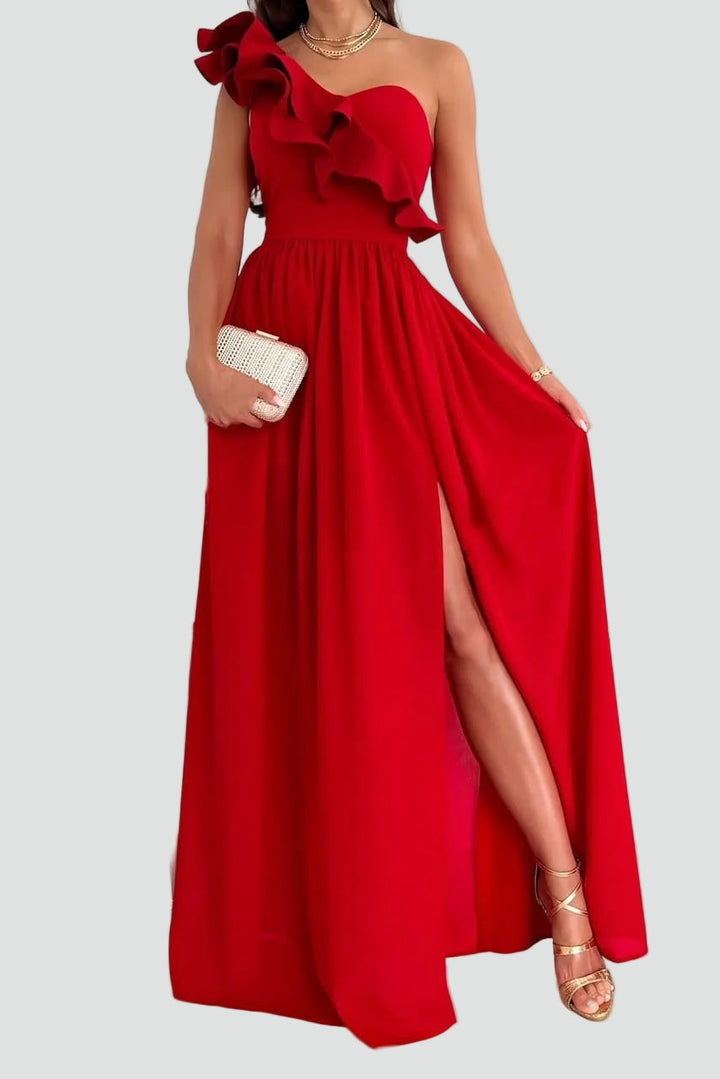 Elegant Bridesmaid Dress for Women with One Shoulder Plus Size Wedding Style