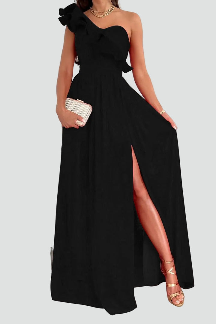 Elegant Bridesmaid Dress for Women with One Shoulder Plus Size Wedding Style