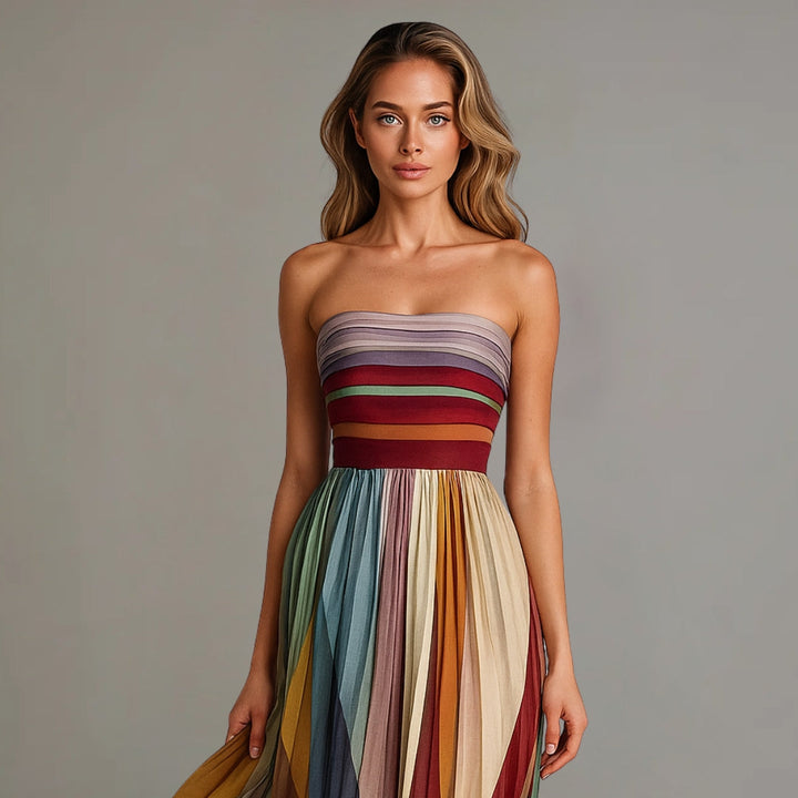 Elegant Bridesmaid Dress for Women with Strapless Plus Size Wedding Style
