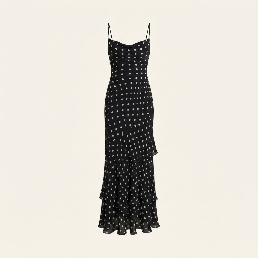 Sabina | Women Polka Dot Scarf Race Day Dress