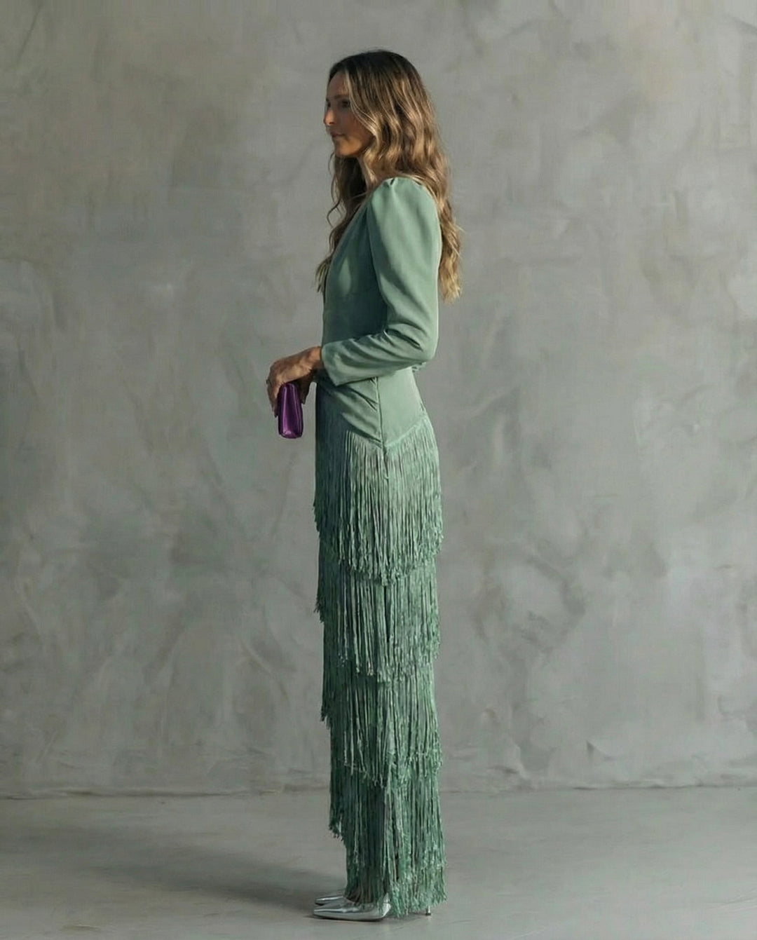 Justine | Women Fringe Long Sleeve Flapper Dress