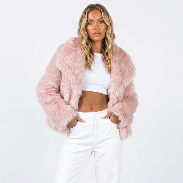 Elara | Women Cropped Faux Fur Jacket