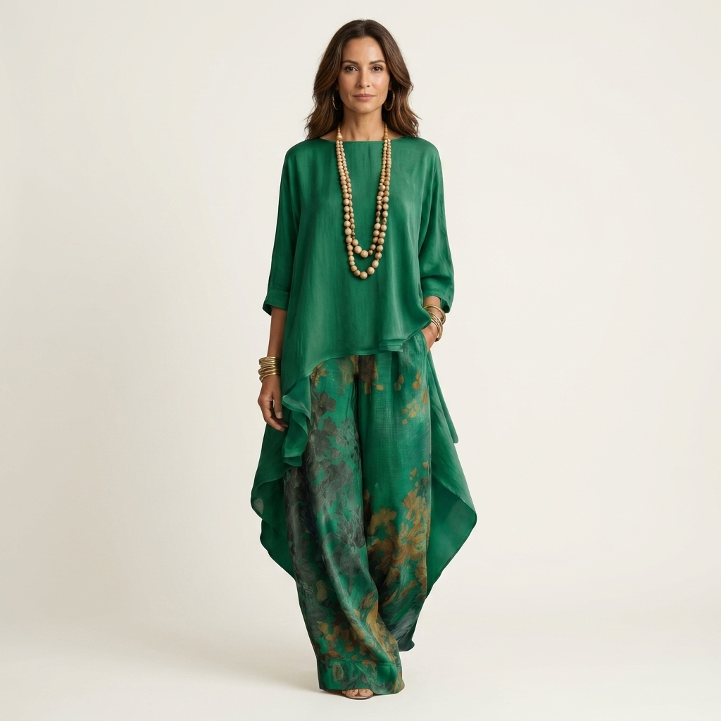 Lavinia | Women High Low Wide Leg Two Piece Set