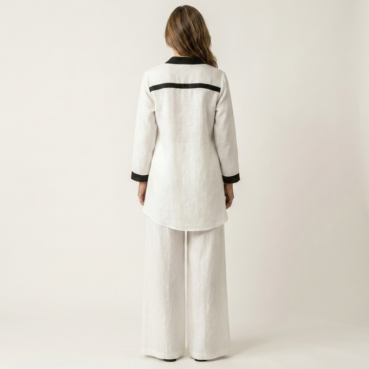 Eadburh | Women Wrap Top Wide Leg Pants Set