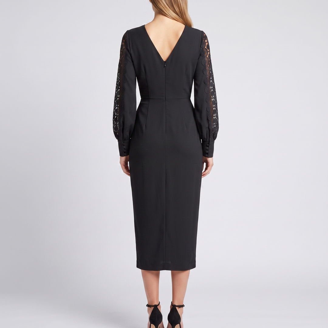 Clotilde | Women Lace Sleeve Cocktail Dress