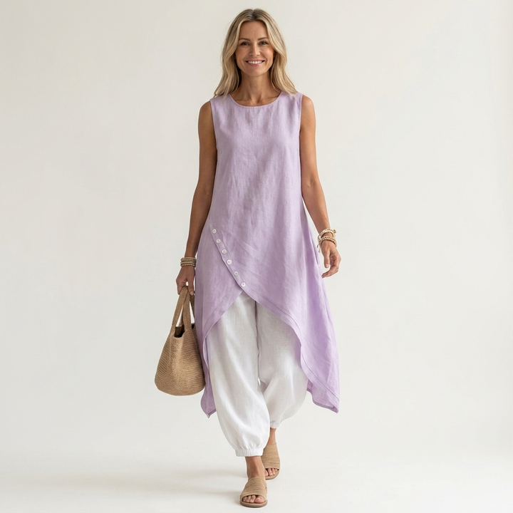 Cynethryth | Women Asymmetric Tunic Pants Set
