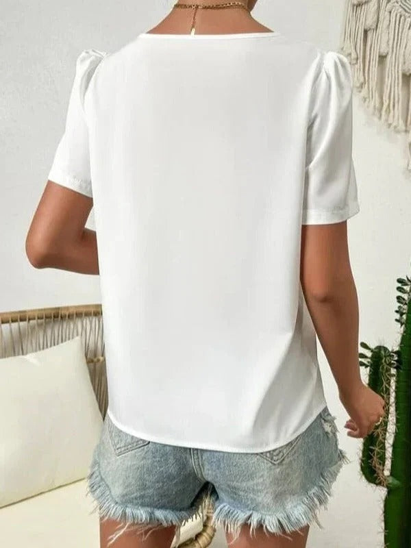 Morgana | Women Asymmetrical Drape Linen Blouse