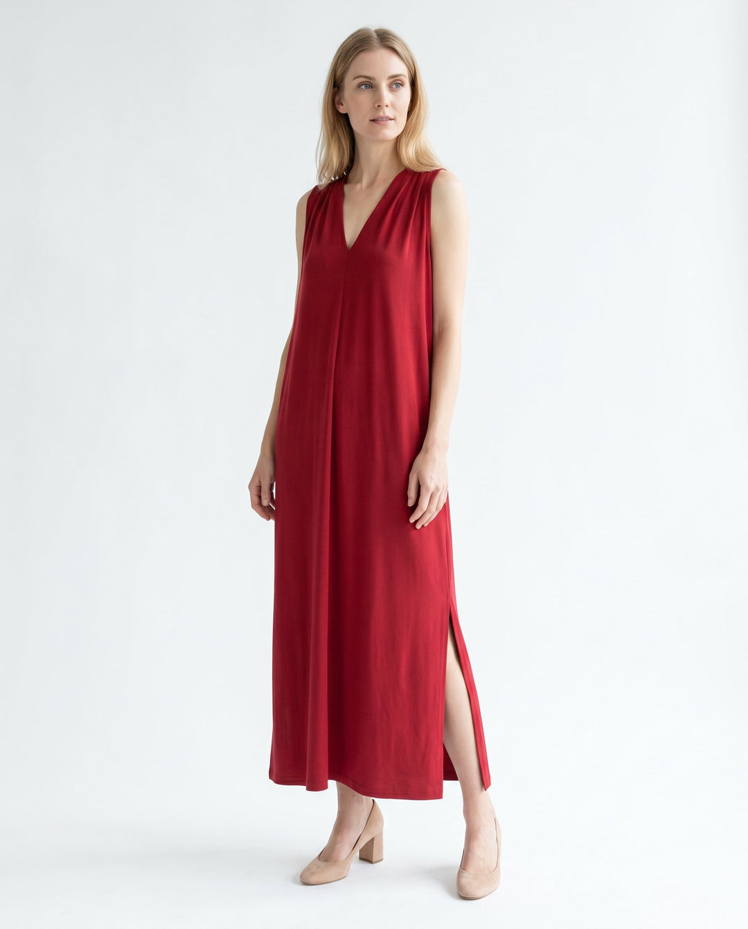 Alana | Women's V Neck Sleeveless Bridesmaid Maxi Dress