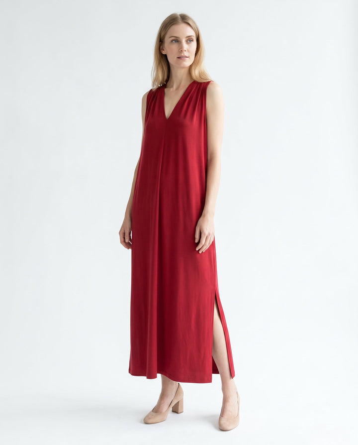 Alana | Women's V Neck Sleeveless Bridesmaid Maxi Dress