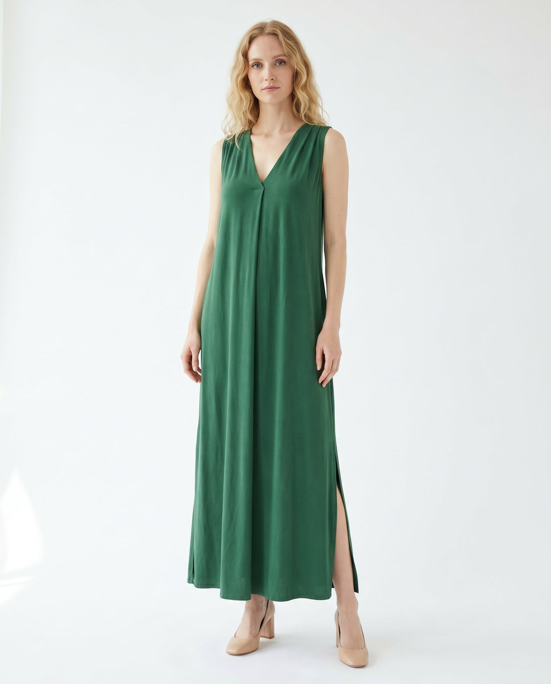 Alana | Women's V Neck Sleeveless Bridesmaid Maxi Dress