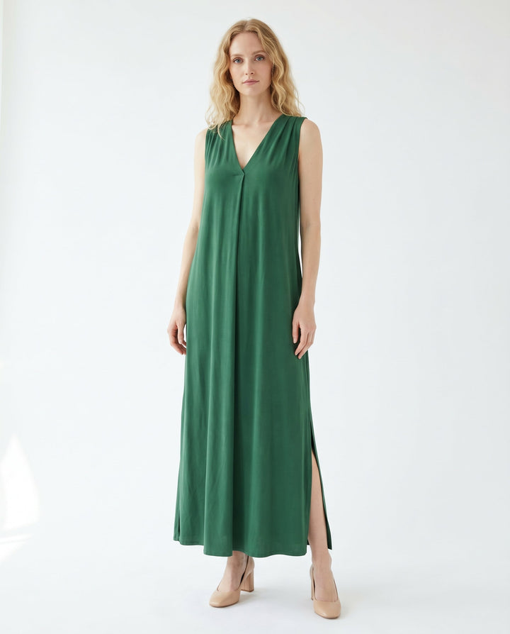 Alana | Women's V Neck Sleeveless Bridesmaid Maxi Dress