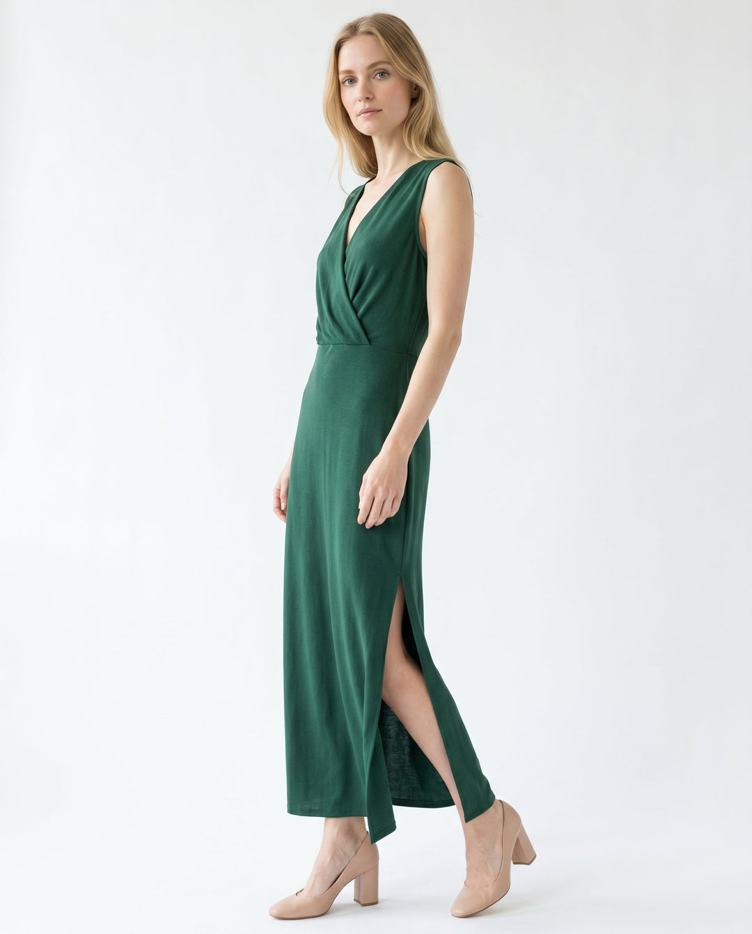 Alana | Women's V Neck Sleeveless Bridesmaid Maxi Dress