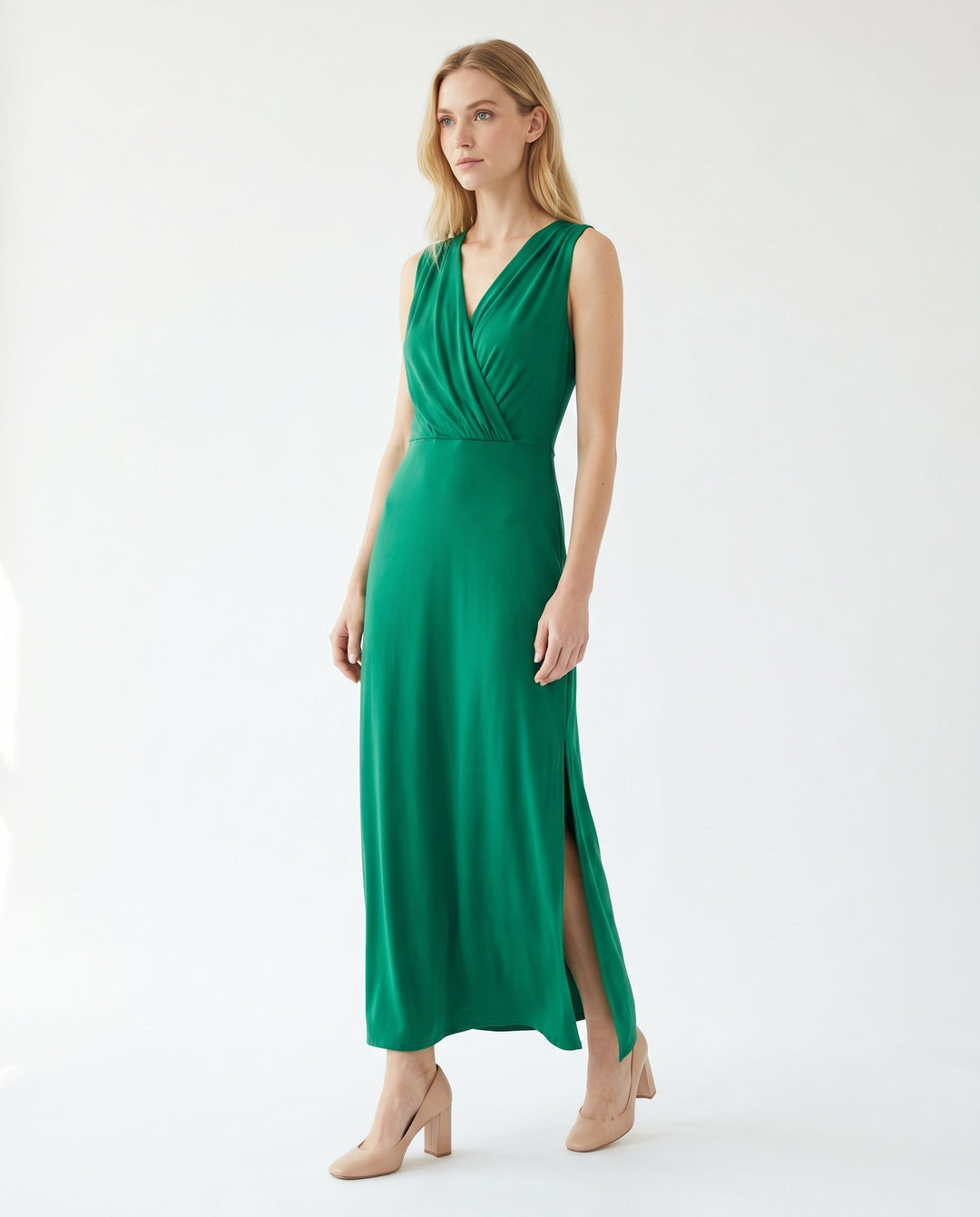 Alana | Women's V Neck Sleeveless Bridesmaid Maxi Dress