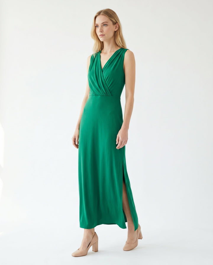 Alana | Women's V Neck Sleeveless Bridesmaid Maxi Dress