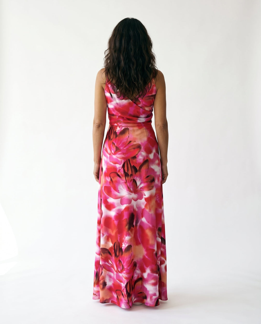 Elegant Ombre Satin Bridesmaid Dress for Women with Plus Size Flowy Wedding Style