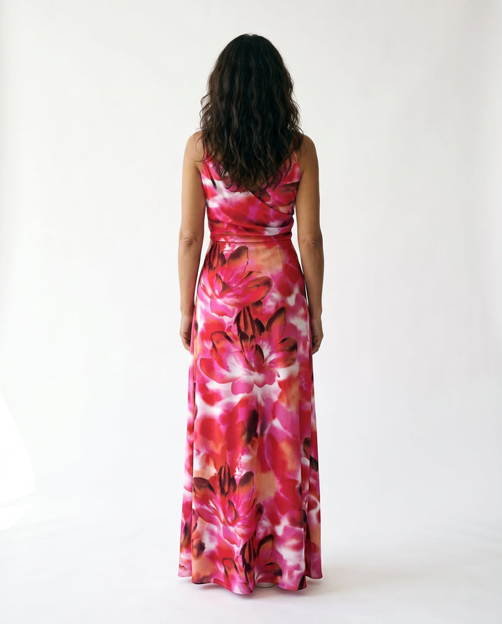 Elegant Ombre Satin Bridesmaid Dress for Women with Plus Size Flowy Wedding Style