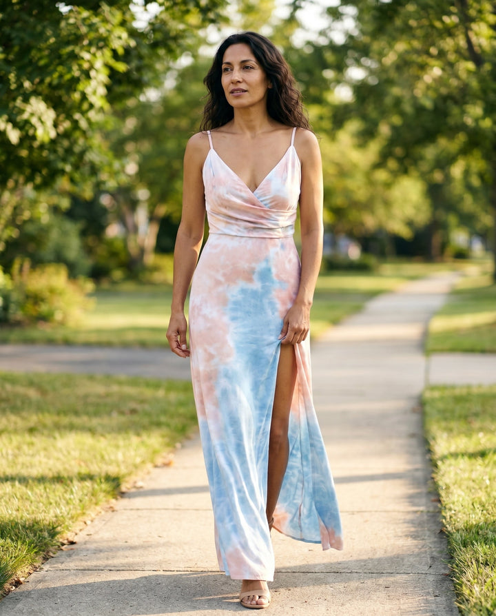 Elegant Ombre Satin Bridesmaid Dress for Women with Plus Size Flowy Wedding Style