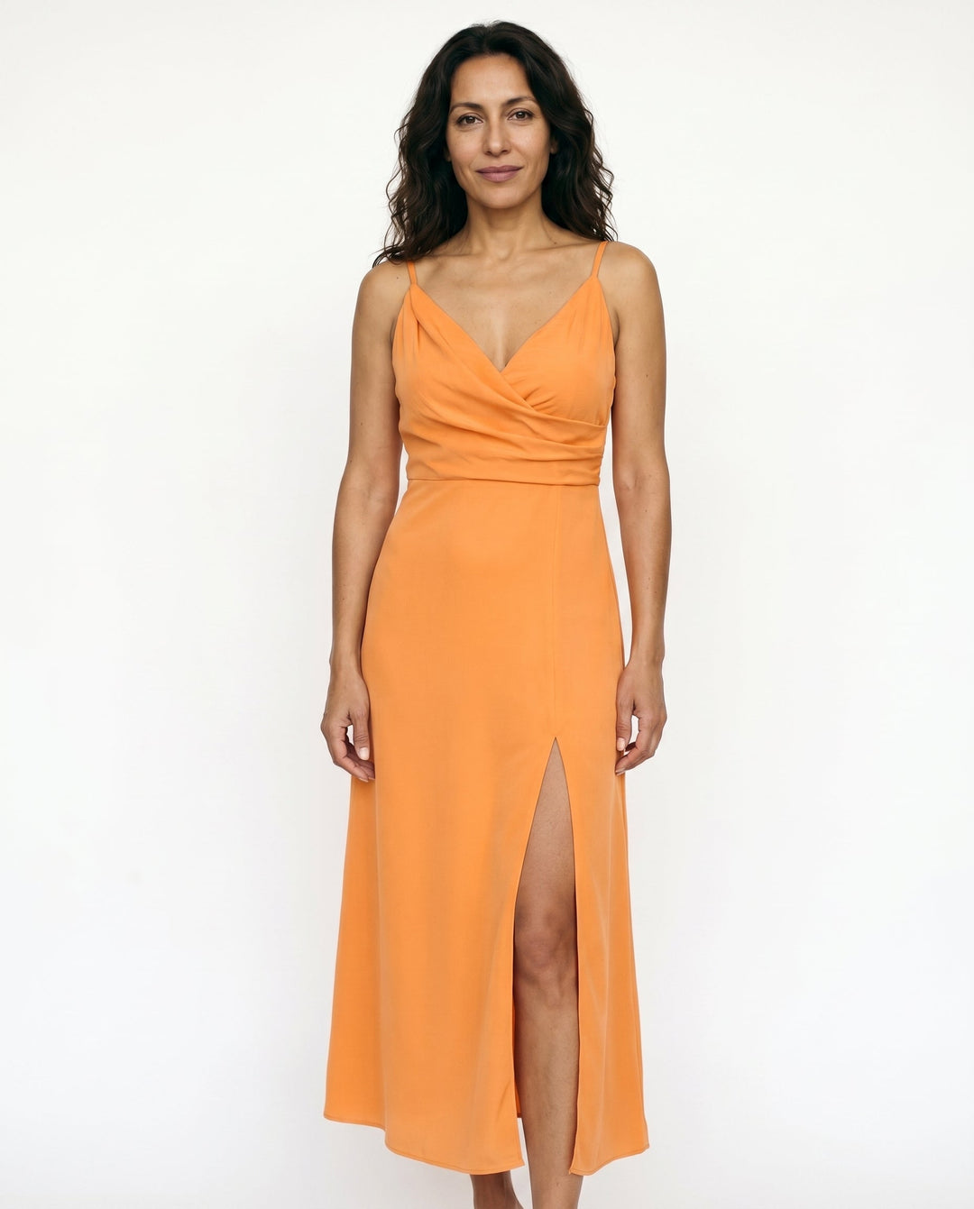 Elegant Ombre Satin Bridesmaid Dress for Women with Plus Size Flowy Wedding Style