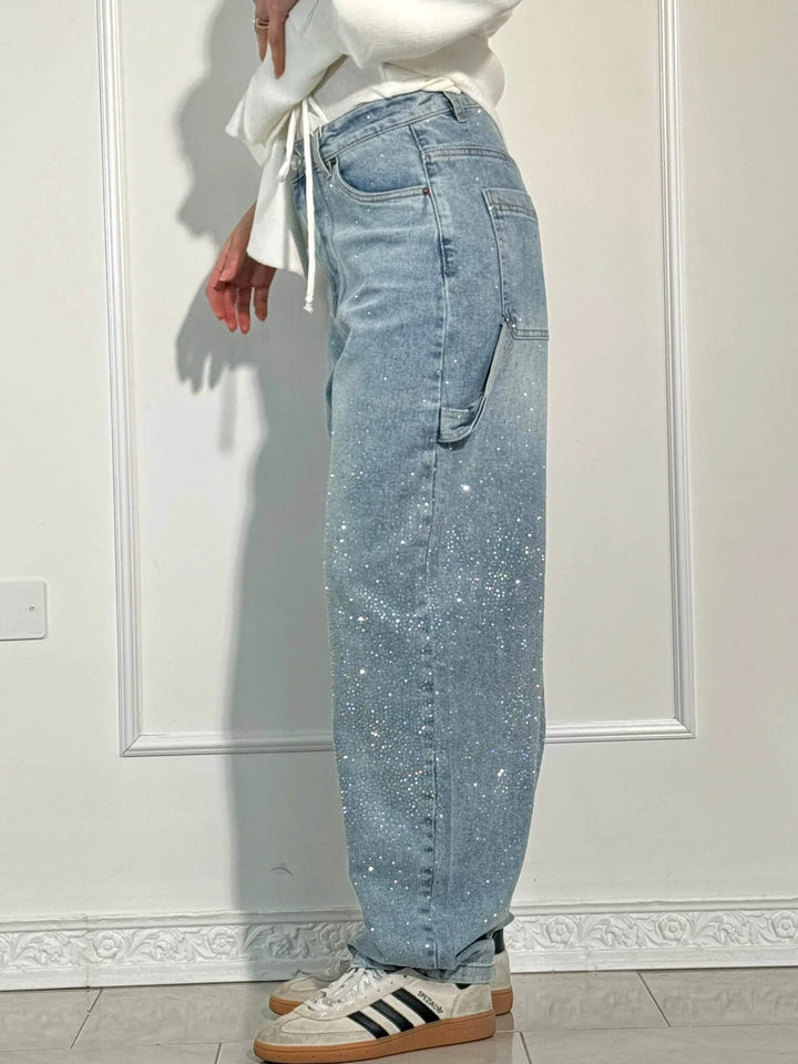 Galilea | Women's Denim Wide Leg Pockets Casual Relaxed Jeans