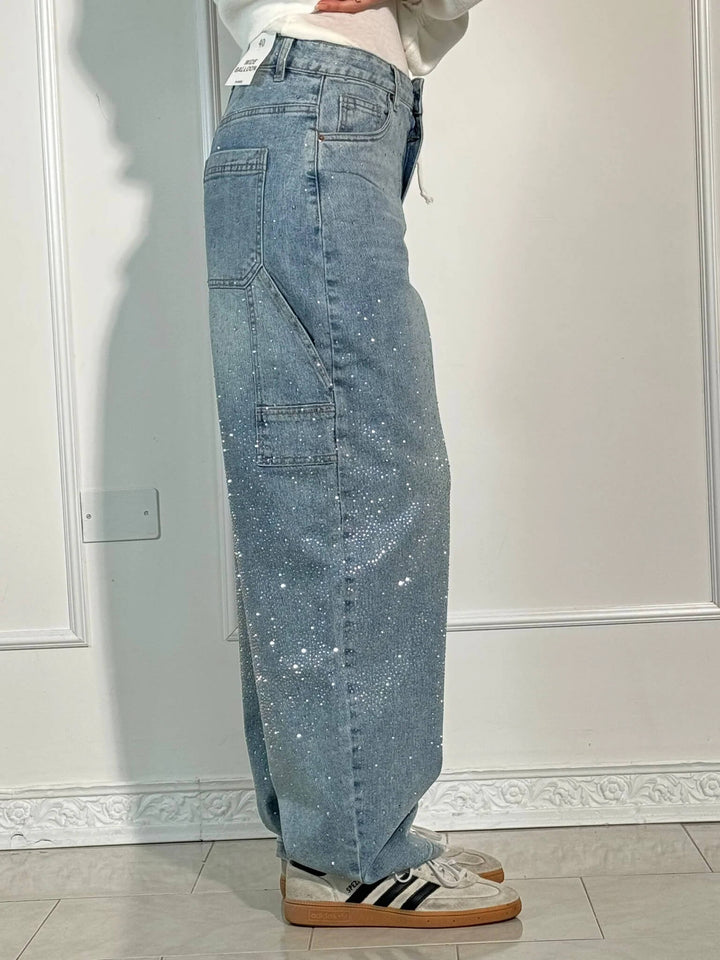 Galilea | Women's Denim Wide Leg Pockets Casual Relaxed Jeans