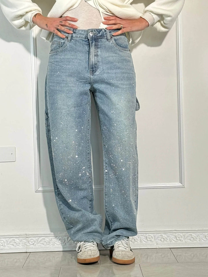 Galilea | Women's Denim Wide Leg Pockets Casual Relaxed Jeans
