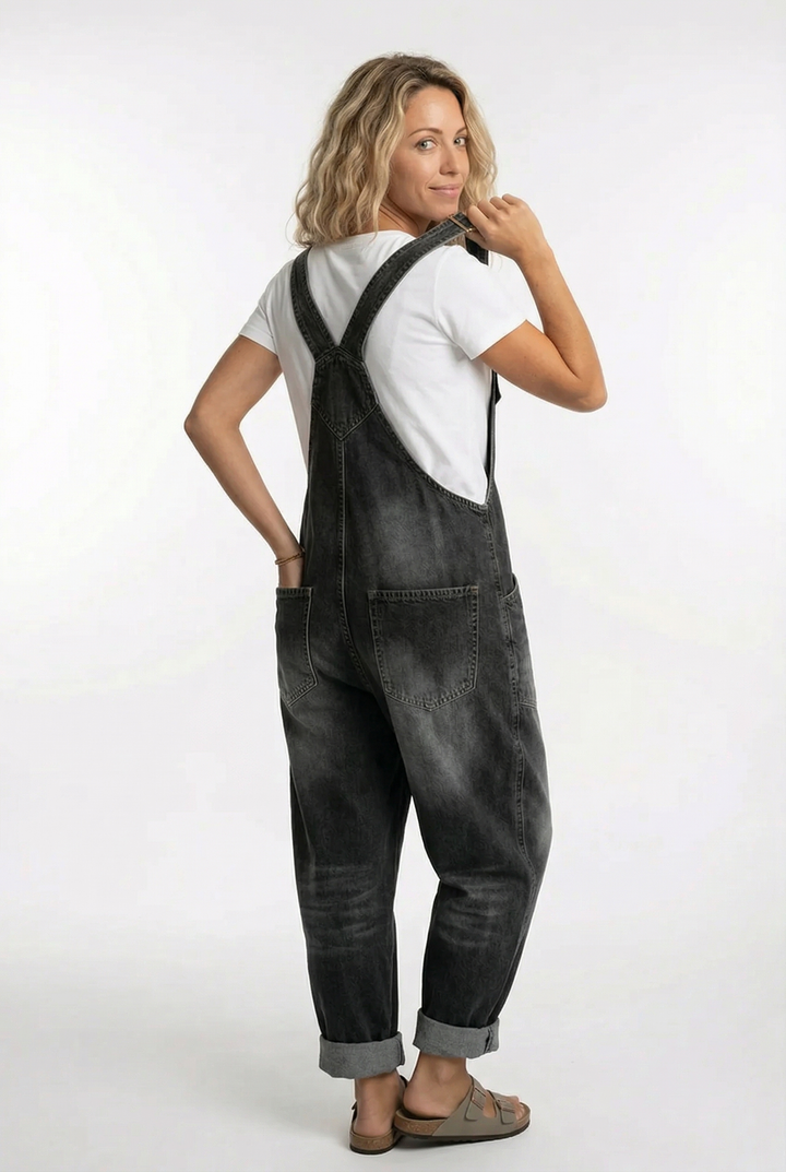 Paula | Women's Denim Pockets Casual Adjustable Strap Overalls