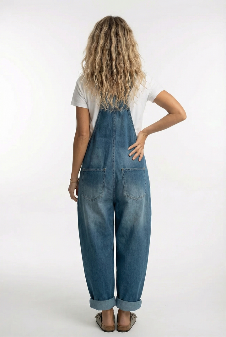 Paula | Women's Denim Pockets Casual Adjustable Strap Overalls