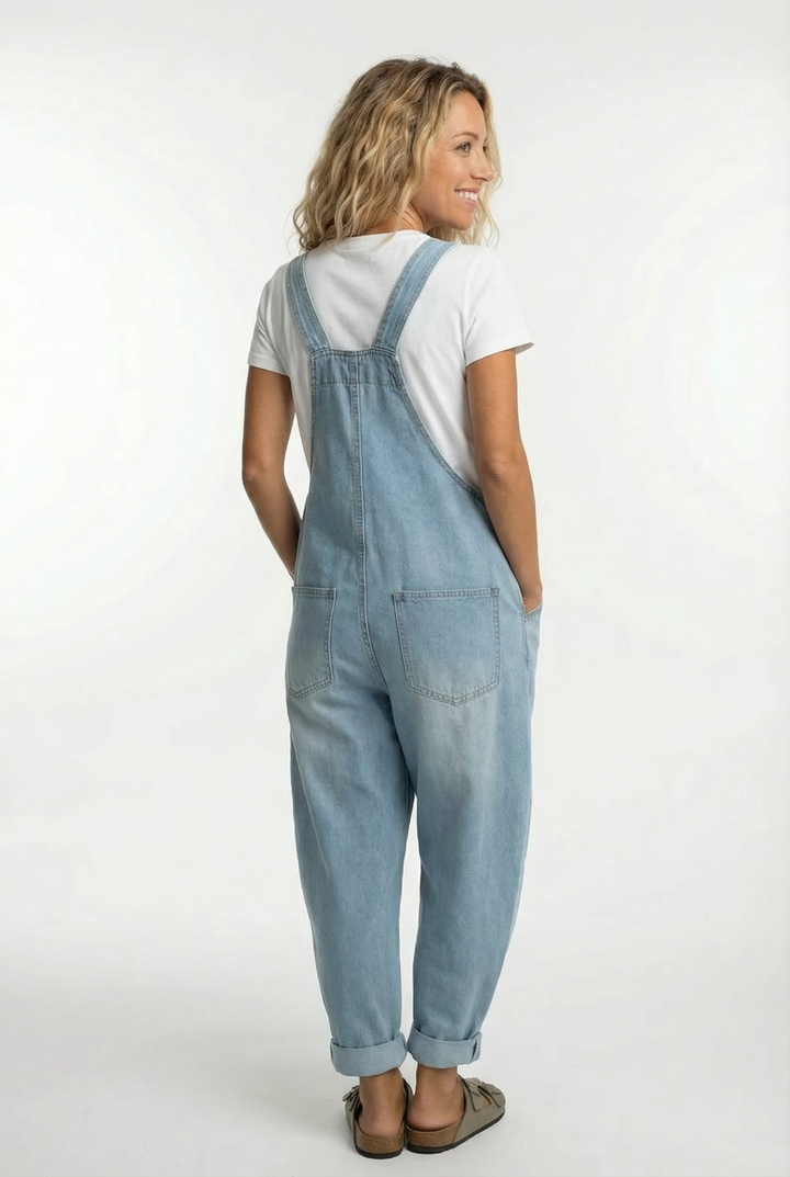 Paula | Women's Denim Pockets Casual Adjustable Strap Overalls