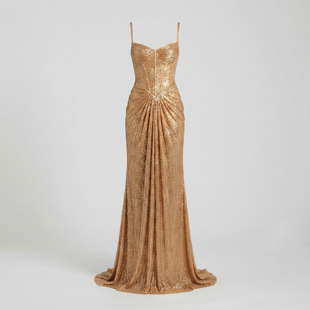 Adelgunde | Women Metallic Corset Wedding Guest Gown