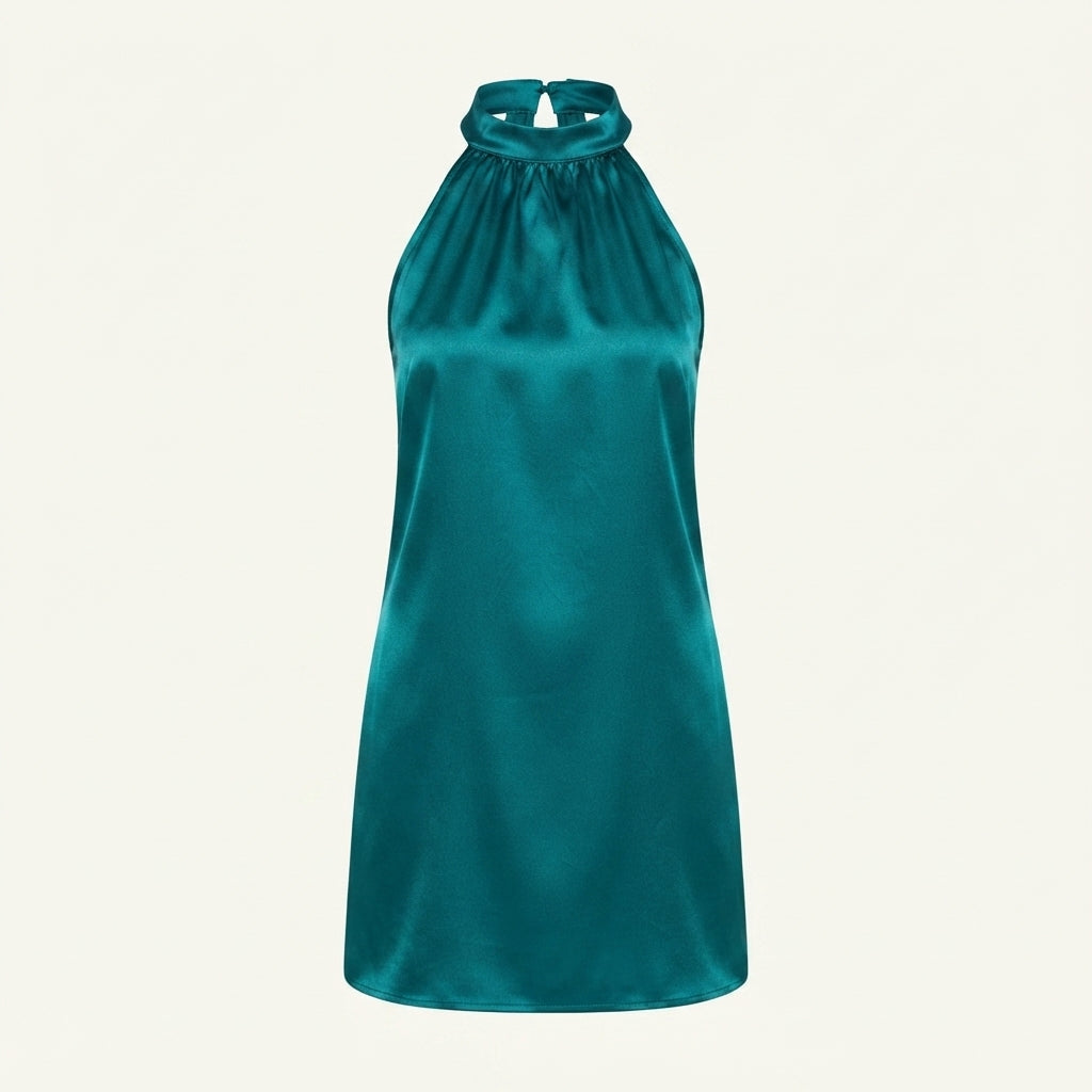 Wynne | Women Satin Halter Neck Cocktail Dress
