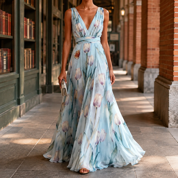 Xanthe | Women Floral Chiffon Wedding Guest Dress