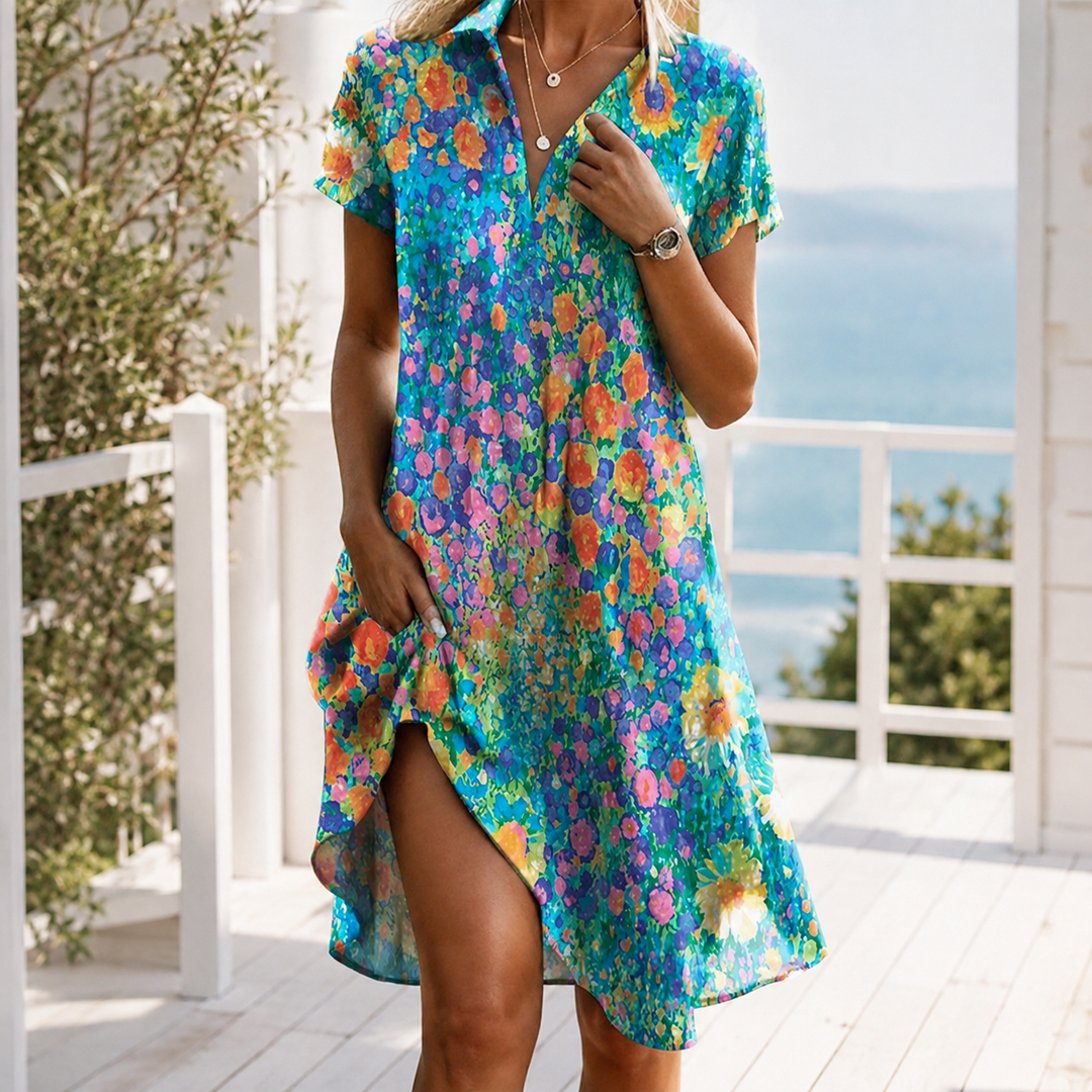 Antonia | Women Boho Collar Shirt Dress