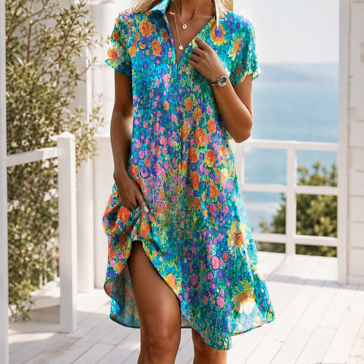Antonia | Women Boho Collar Shirt Dress
