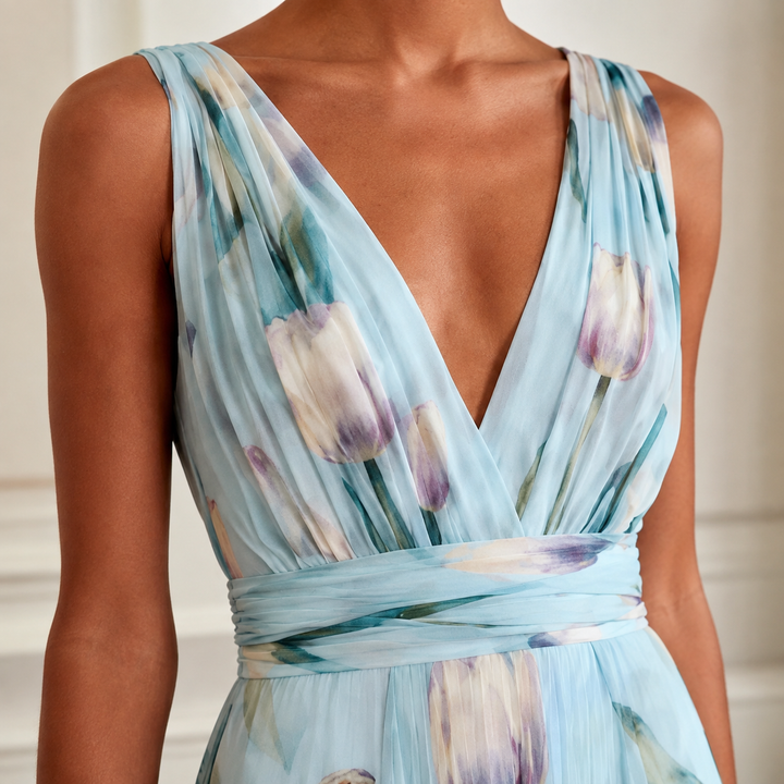 Xanthe | Women Floral Chiffon Wedding Guest Dress