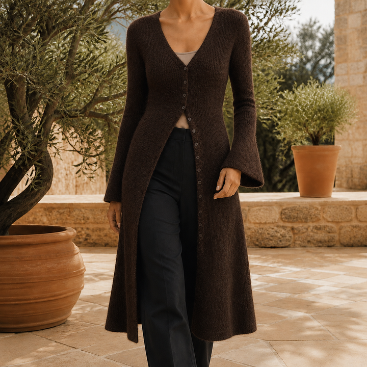 Valda | Women Longline Button Cardigan