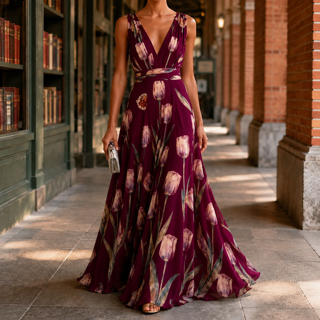 Xanthe | Women Floral Chiffon Wedding Guest Dress