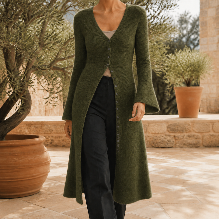 Valda | Women Longline Button Cardigan