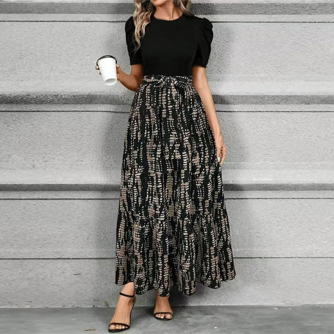 Elegant Floral Chiffon Bridesmaid Dress for Women with Bow Front Plus Size Flowy Wedding Style