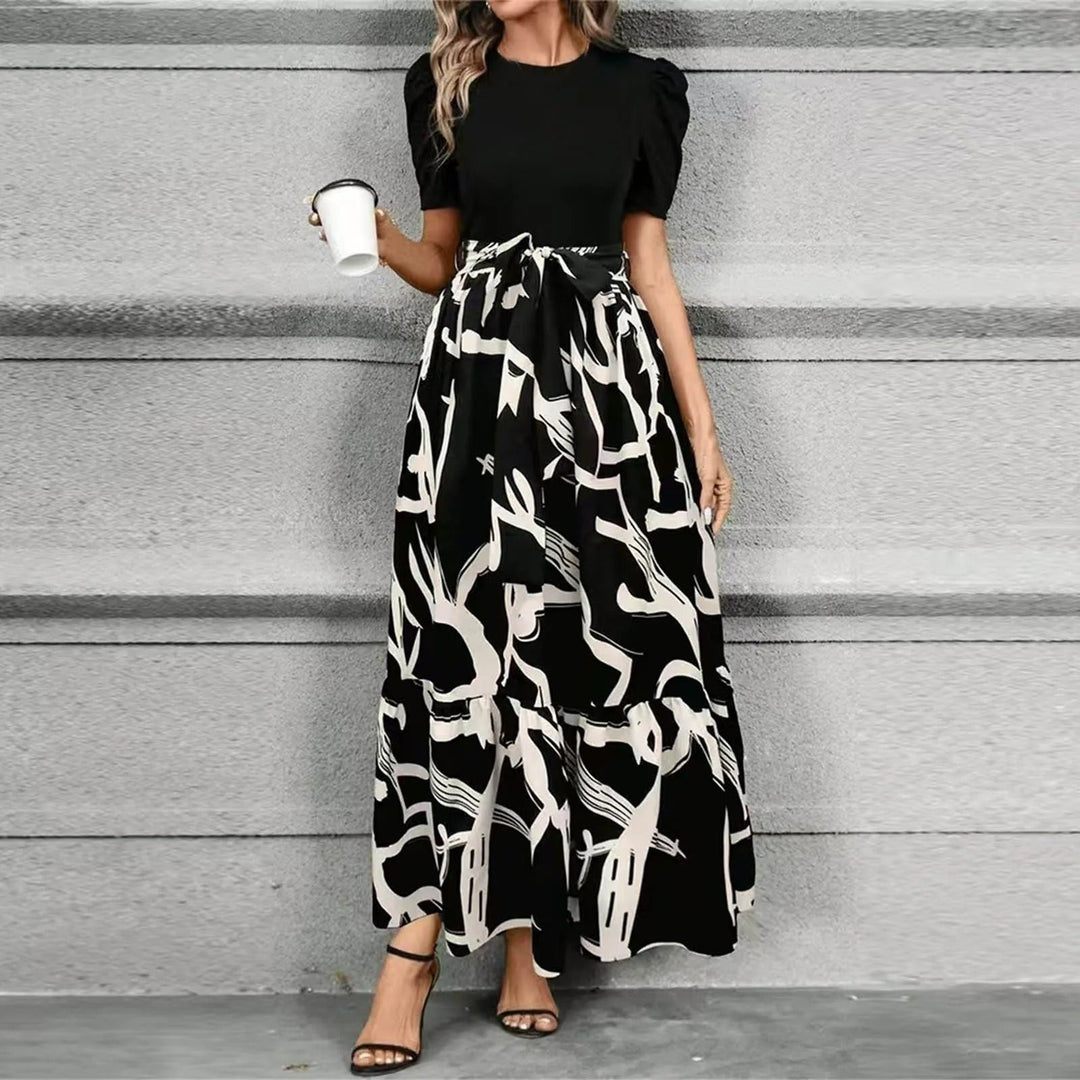 Elegant Floral Chiffon Bridesmaid Dress for Women with Bow Front Plus Size Flowy Wedding Style