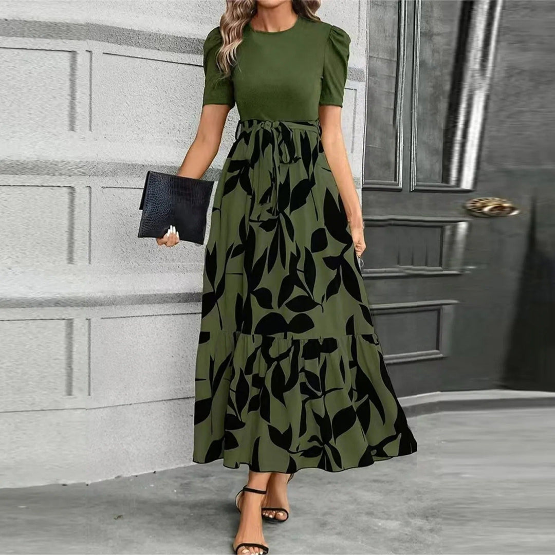 Elegant Floral Chiffon Bridesmaid Dress for Women with Bow Front Plus Size Flowy Wedding Style